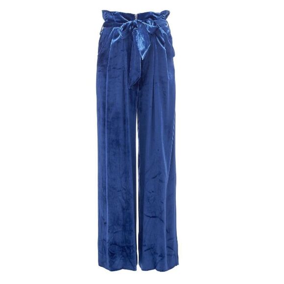 INTERMIX Sz. 6 New Claudia Velvet Pleated Wide-Leg Pants - Picture 6 of 12